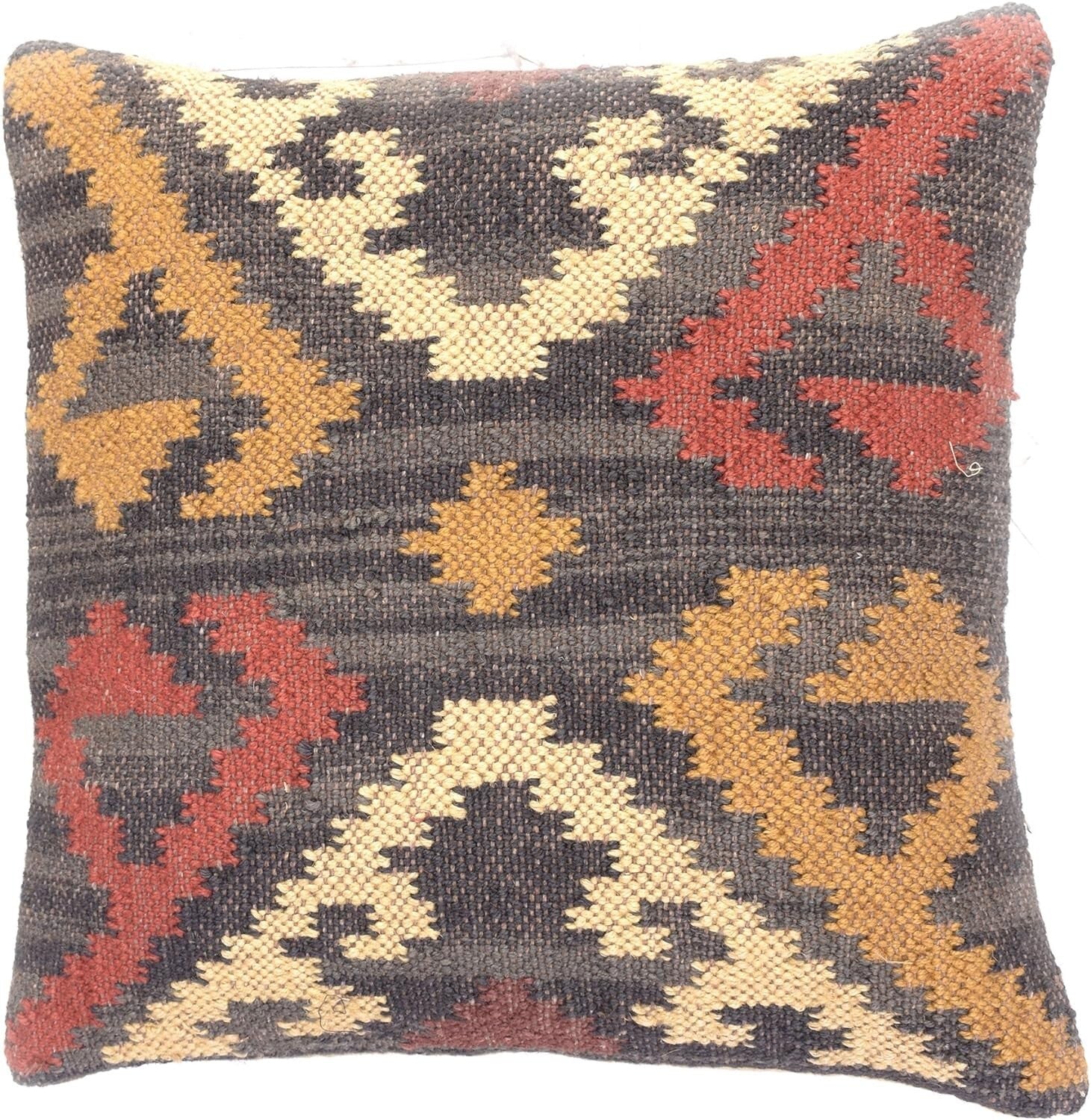 Durable 18x18 Hand Crafted Jute Kilim Cushion Covers - Set of 4 Vintage Style