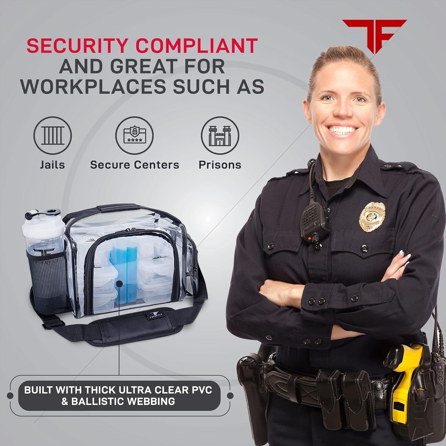 Clear Lunch Bag with 6 BPA-Free Meal Prep Containers - Microwave & Freezer Safe