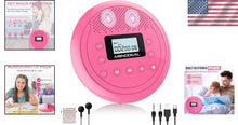 Load image into Gallery viewer, Travel-Friendly Rose Red CD Player with Headphones - Anti-Skip &amp; TF Card Support