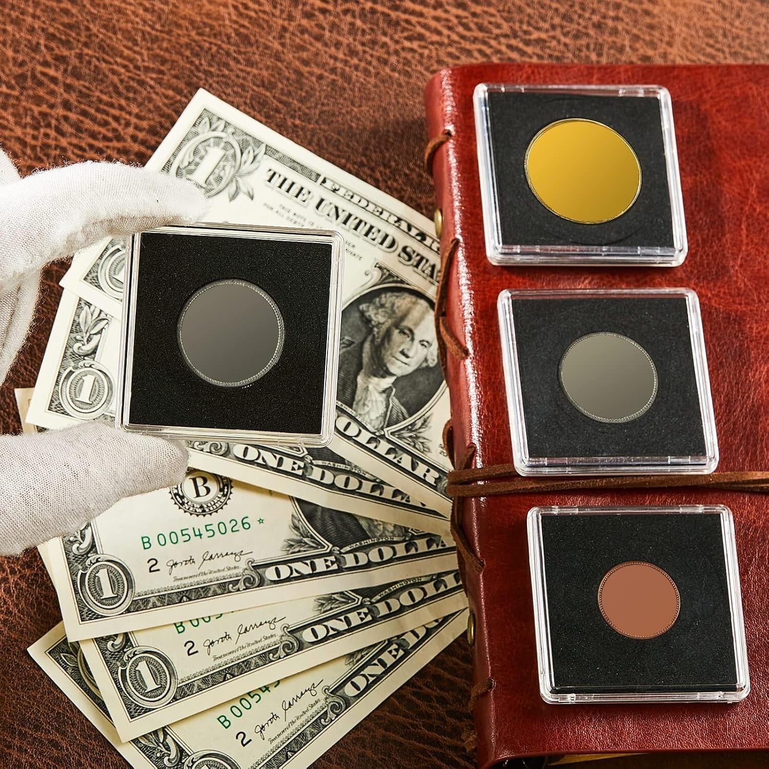 Durable 150 Pcs Coin Holder Set - 2 x 2 Inch Acrylic Storage for Coin Collectors