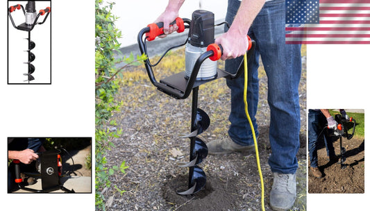 1500W Electric Post Hole Digger - 6" Auger for Effortless Planting and Fencing