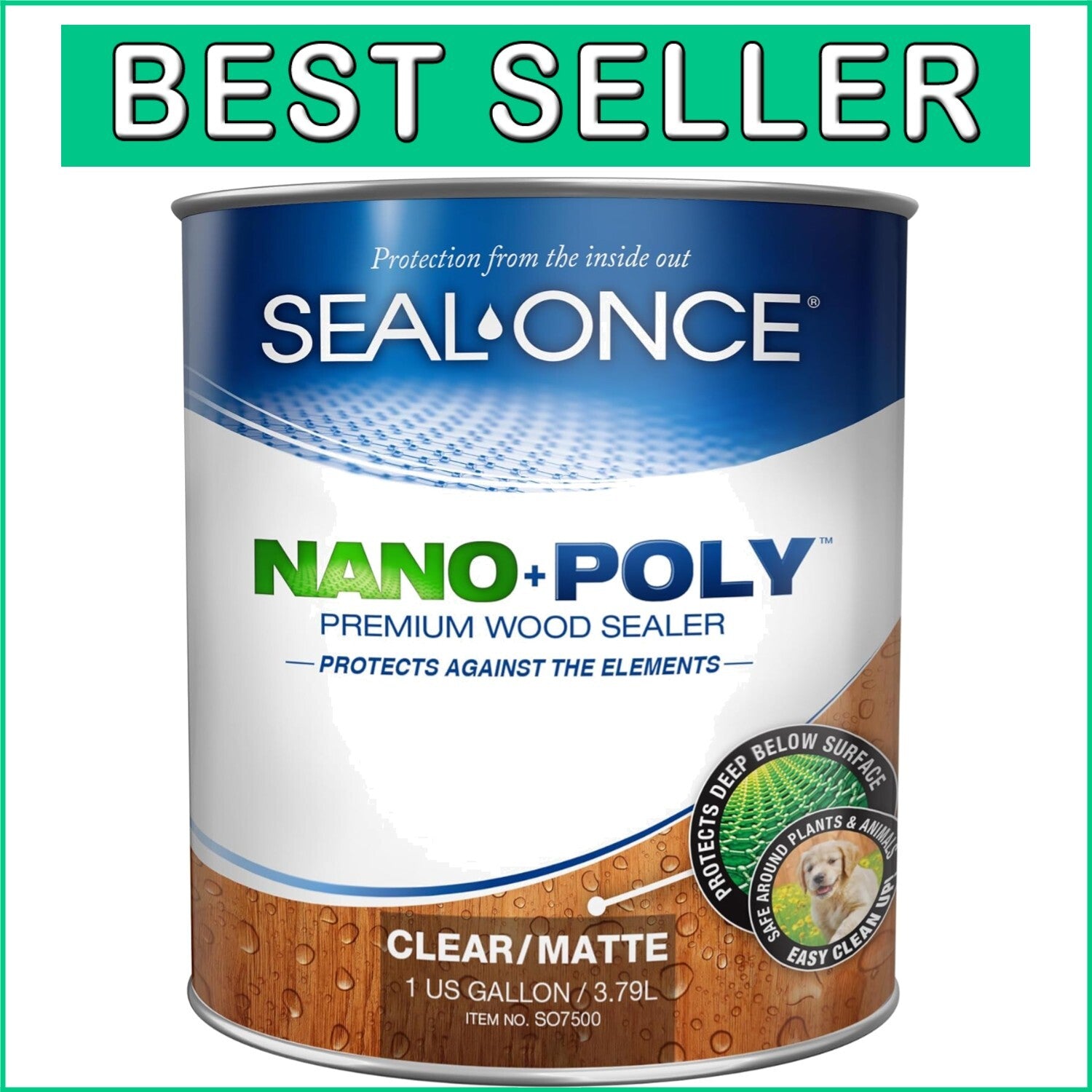 Clear Water-Resistant Polyurethane Wood Sealer for Floors & Furniture - 1 Gallon