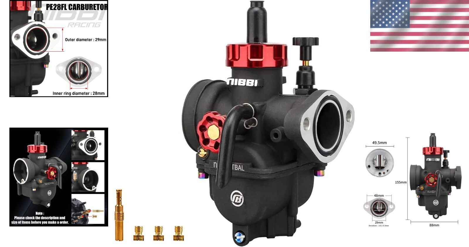 Performance-Driven Carburetor Designed for 200cc/250cc Engines - Anodized Finish