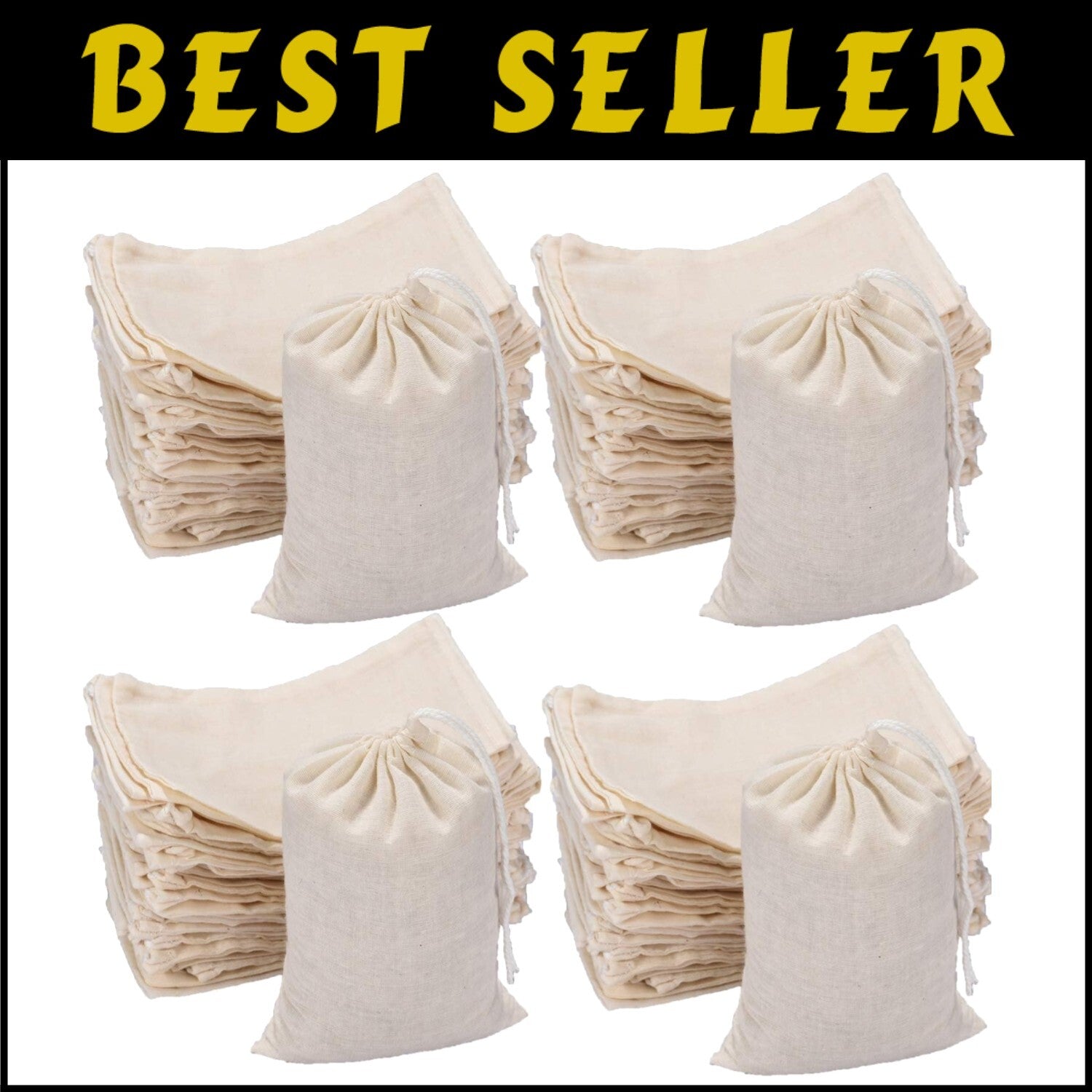 Customizable 400 Pack of 6x4 Inch Drawstring Bags - Perfect for Organizing