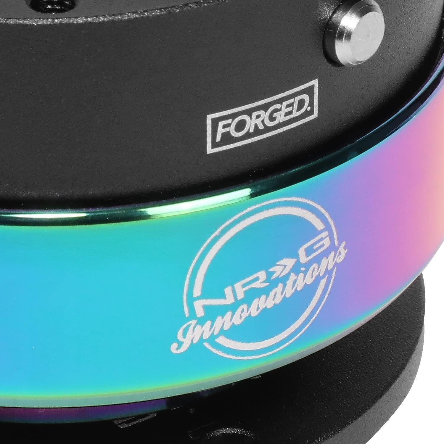 Universal 6-Bolt Steering Wheel Quick Release Kit - Black Body, Neo Chrome Ring