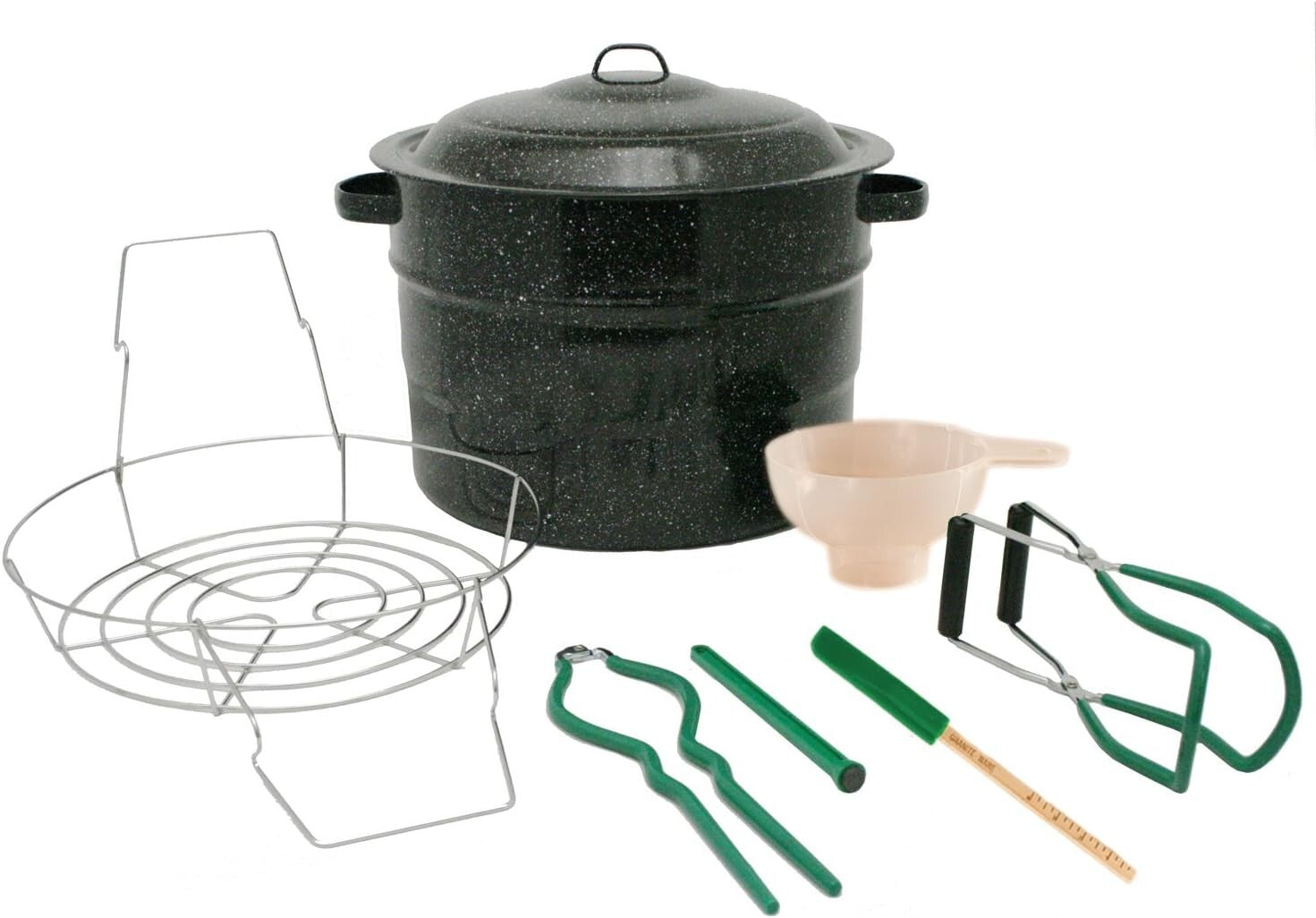 Durable Enamel Canning Pot with Jar Rack - 8-Piece Starter Kit for Home Canning