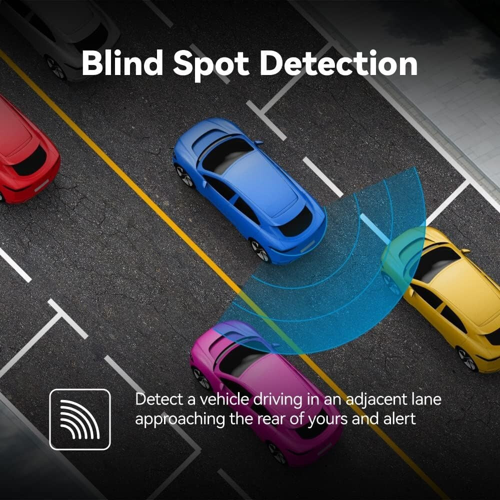 Advanced 4K Mirror Dash Cam with Blind Spot Detection & Loop Recording Features