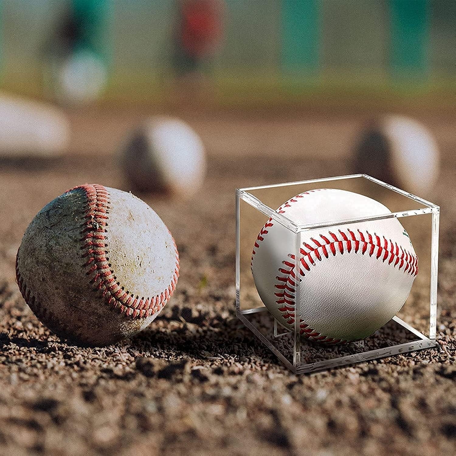 16-Pack UV Protected Acrylic Baseball Display Cases - Ideal for Memorabilia