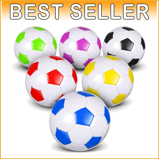 Durable Size 4 Soccer Balls with Pump - 6 Pack for Youth & Adult Leisure Games