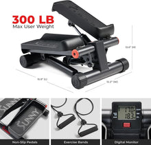 Load image into Gallery viewer, Space-Saving Mini Stepper with Digital Monitor and Free Workouts via SunnyFit