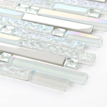 Load image into Gallery viewer, Glossy Interlocking Sheets of Iridescent Glass for Kitchen Backsplash &amp; Accents