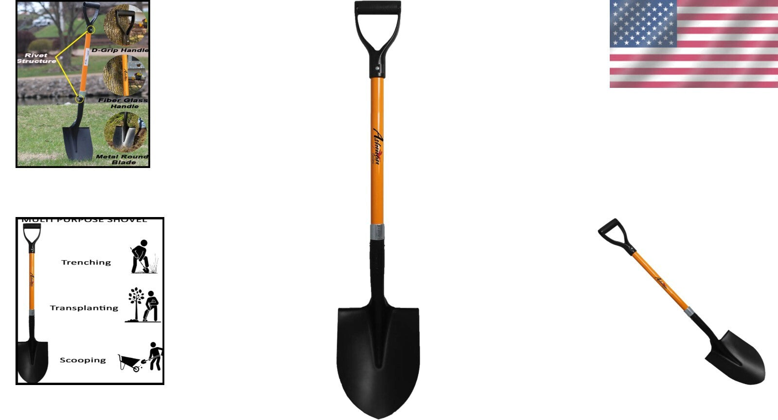 41-Inch Heavy-Duty Digging Shovel with Ergonomic D-Handle - Ideal for Garden ...