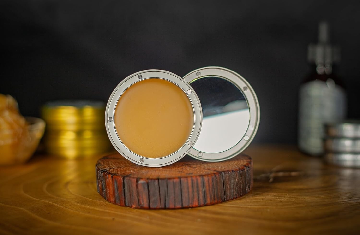 Sophisticated Platinum Mustache Wax Kit with Refillable Inserts & Grooming Tools