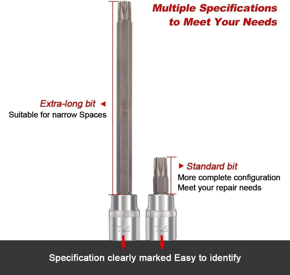 Expert-Grade Chrome Vanadium Torx Socket Set - 107-Piece All-in-One Collection