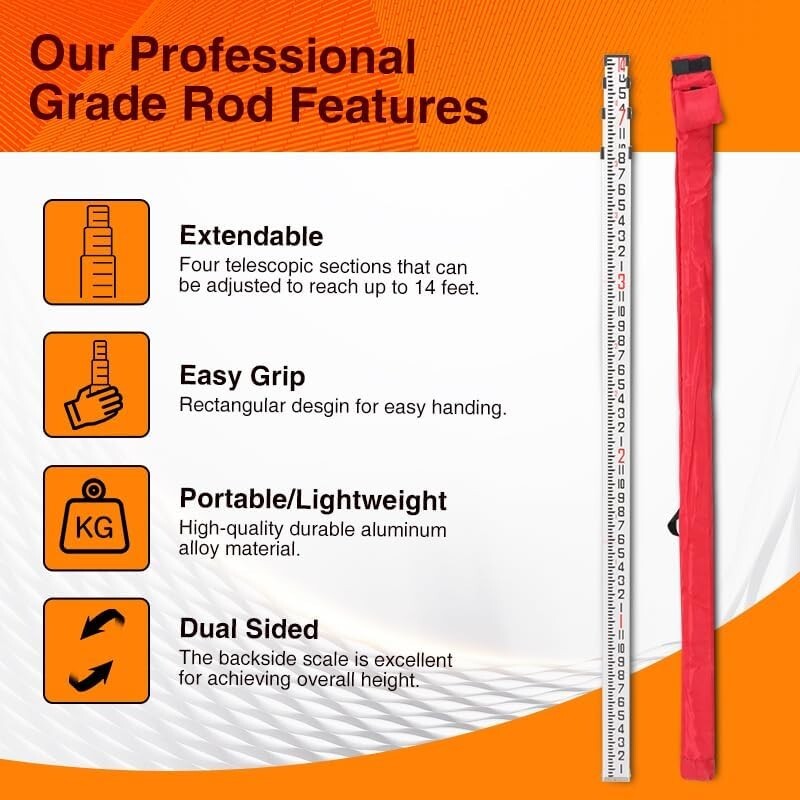 Durable 14 Foot Aluminum Fishing Rod with Case - Perfect for Spinning & Casting