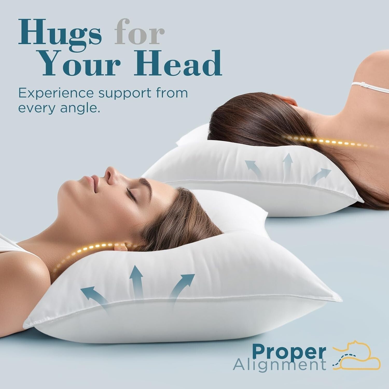 Cloud-Like Down Alternative Pillows Set of 2 - Plush Comfort for All Sleepers