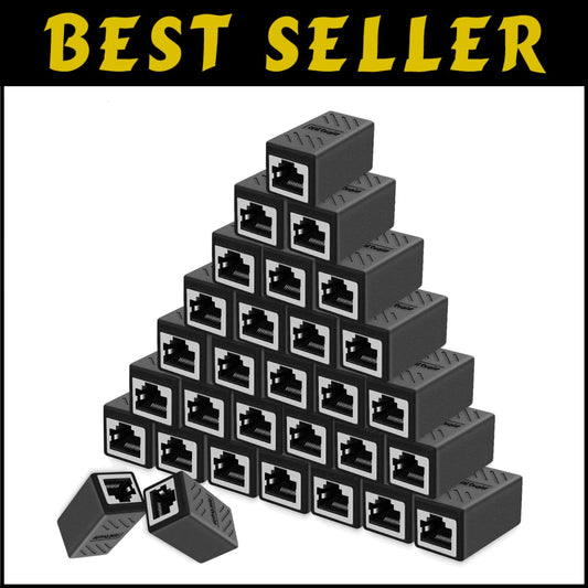 30-Pack Shielded RJ45 Cat7/Cat6 Female Couplers - Reliable Ethernet Connectivity