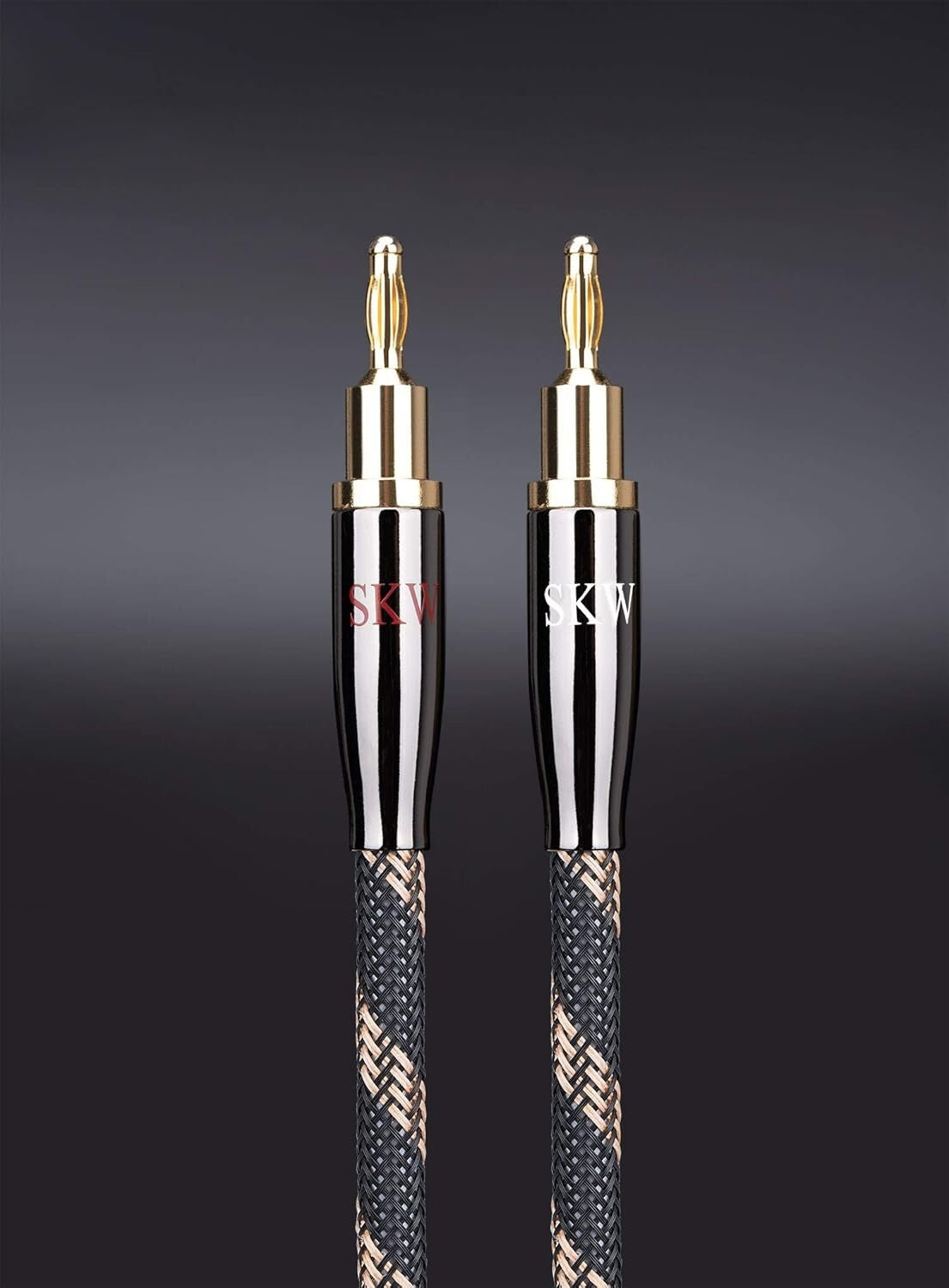 High-Purity Copper Speaker Cable 4.9ft with Gold-Plated Banana & Spade Plugs