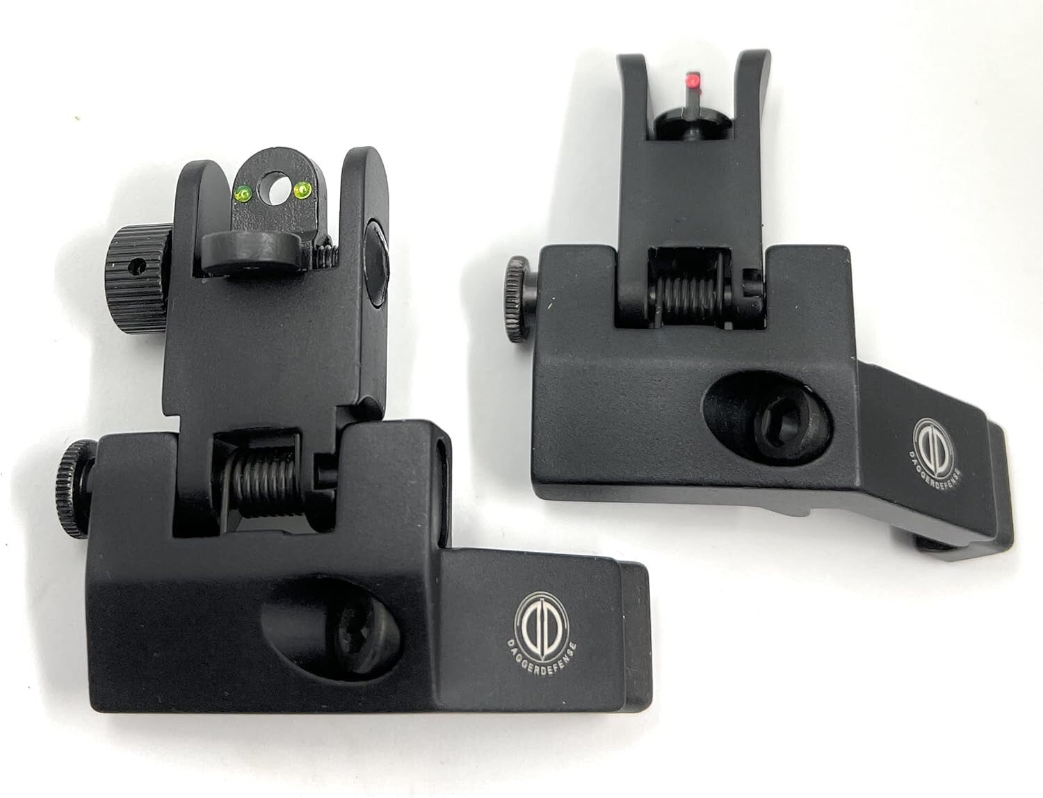 Aluminum Fiber Optic BUIS with Spring-Loaded Flip-Up for Archery Enthusiasts