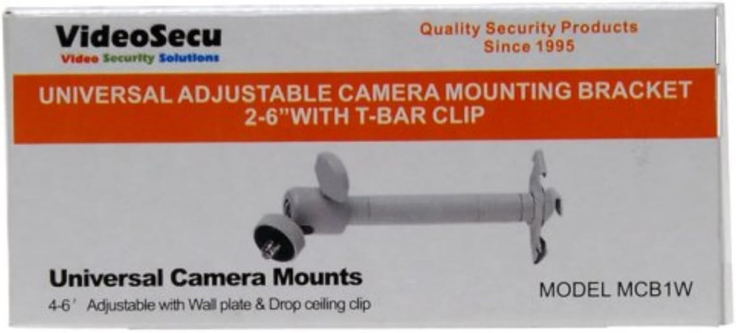 Adjustable 2-6 Inch Security Camera Brackets - 360° Pan & Tilt Mounts - 2 Pack