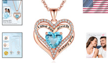 Load image into Gallery viewer, Personalized Birthstone and Heart Necklace in S925 Sterling Silver - Gift Ready!