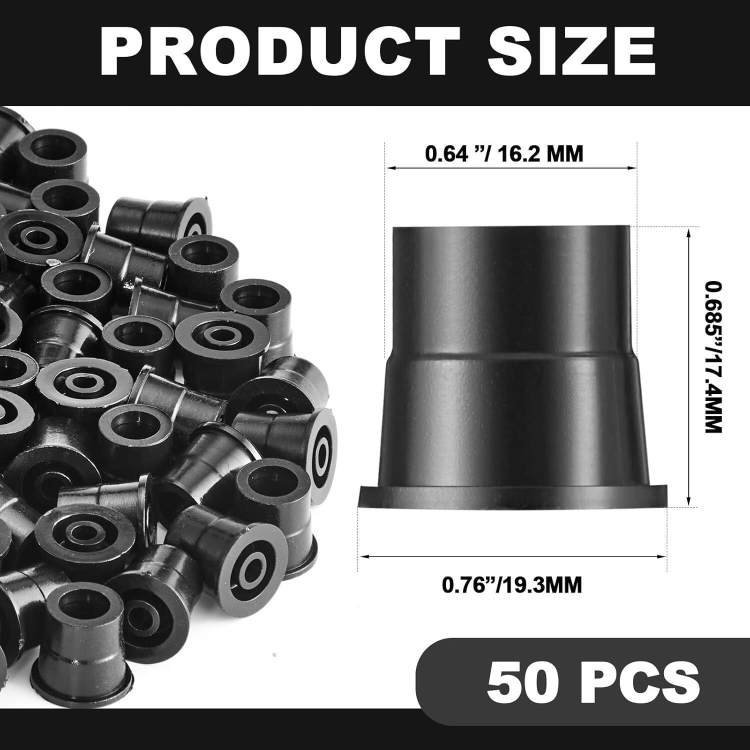 Heavy-Duty 600 Pack of Black Plastic Baluster Connectors for Indoor/Outdoor Use