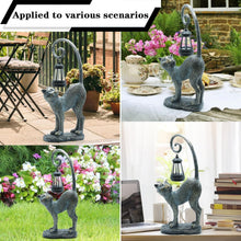 Load image into Gallery viewer, Elegant Solar-Powered Cat Statue for Garden &amp; Patio - Resin Sculpture Decor