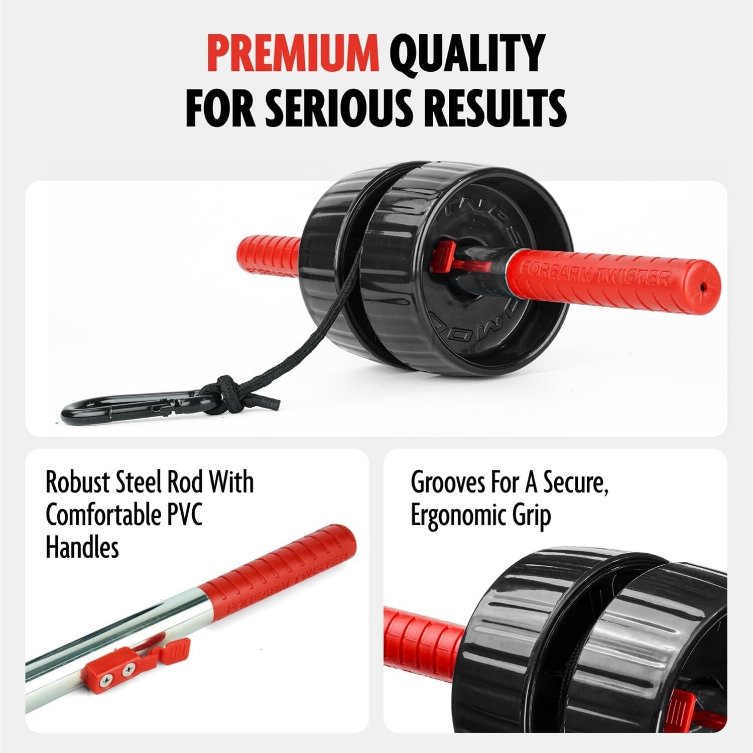 Durable Forearm Roller with Non-Slip Grip - Ideal for Rehab & Strength Training