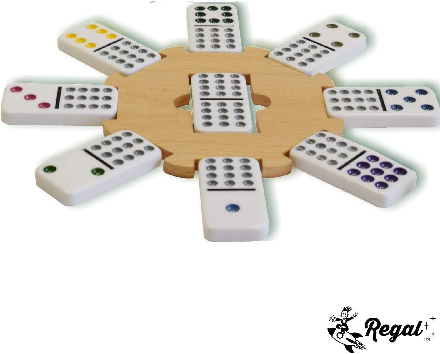 Double 12 Mexican Train Domino Set with 91 Colorful Tiles & 4 Metal Trains