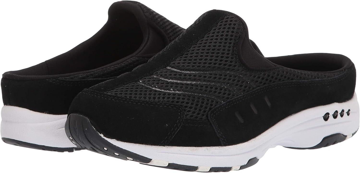 Orthotic-Friendly Women's Black Suede Slip-On Mules for All-Day Comfort