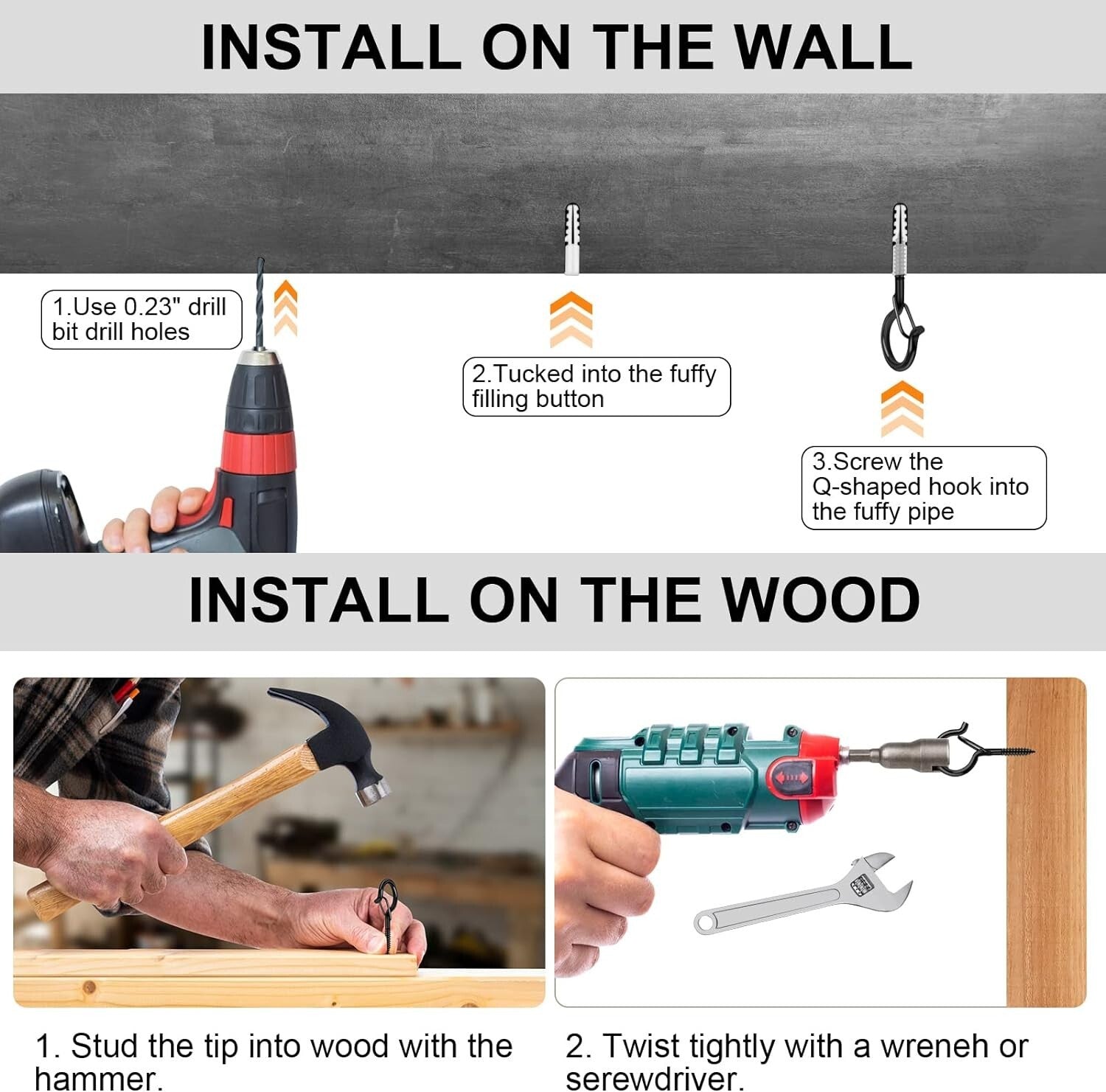 100 Pack Heavy-Duty Screw-in Hooks for Outdoor String Lights - Rust Resistant