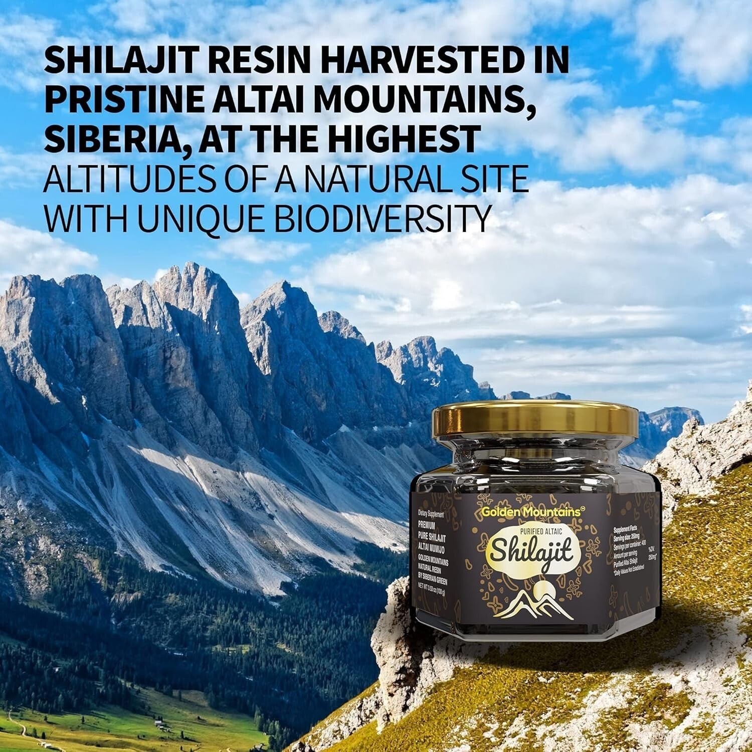 Natural Shilajit Resin 100g from Altai Mountains - Dosage Spoon Included