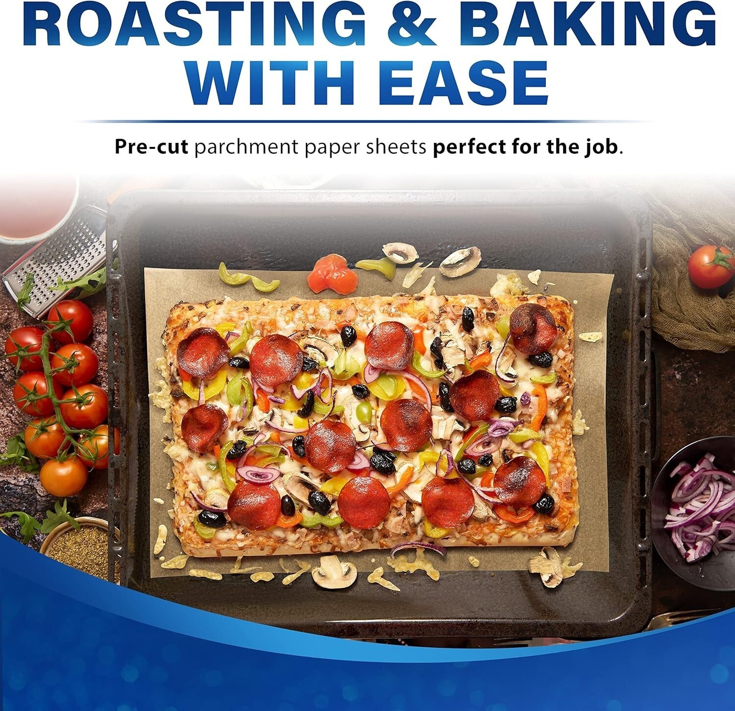 12" x 16" Half Size Commercial Baking Parchment Paper - 1000 Grease-Proof Sheets