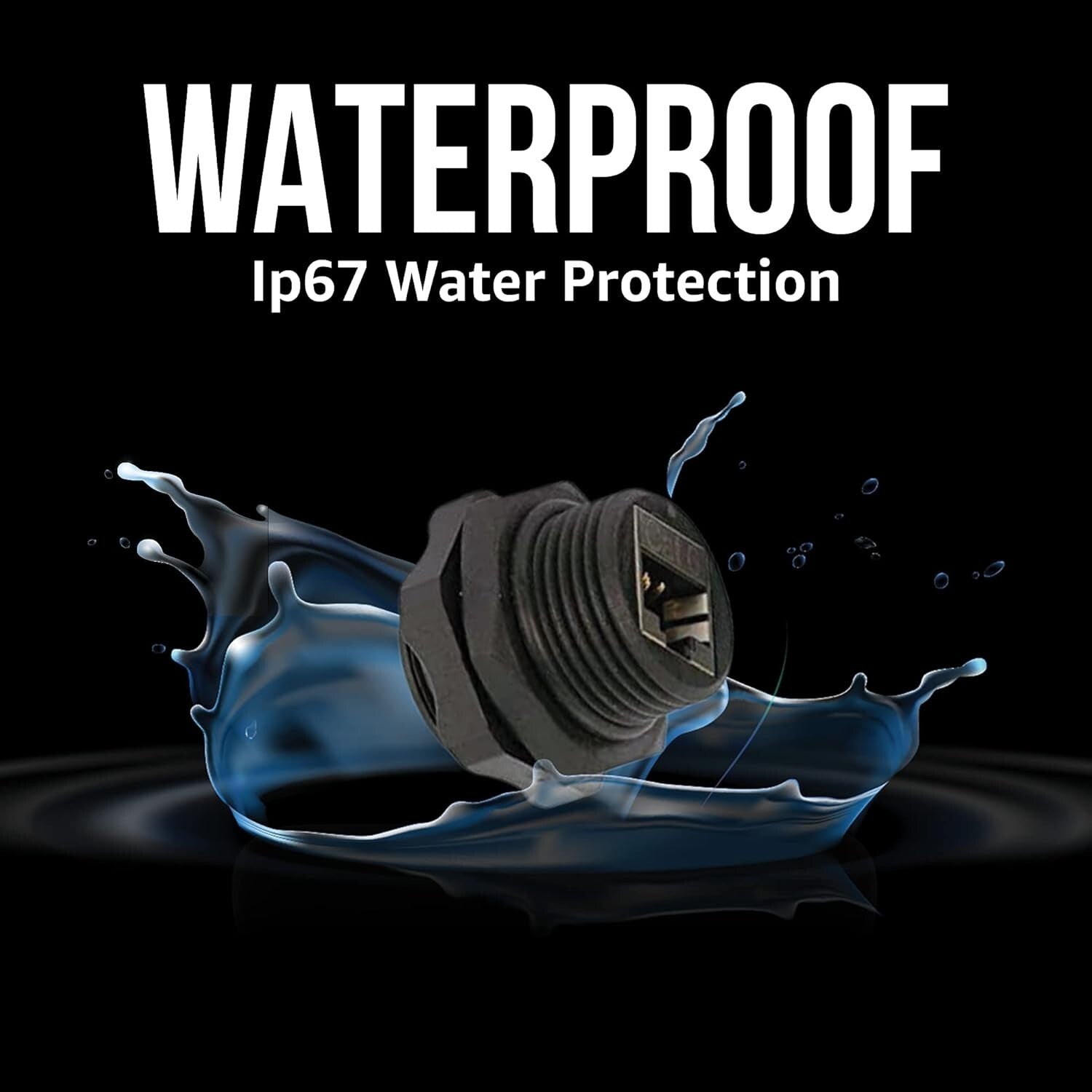 High-Quality Shielded RJ45 Female Coupler - 10 Pack with IP67 Water Protection