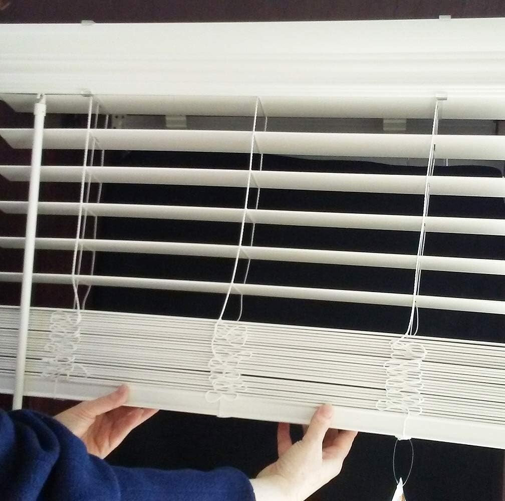 Stylish Cordless Faux Wood Blinds 36"L x 33.5"W - Safe for Kids & Pets