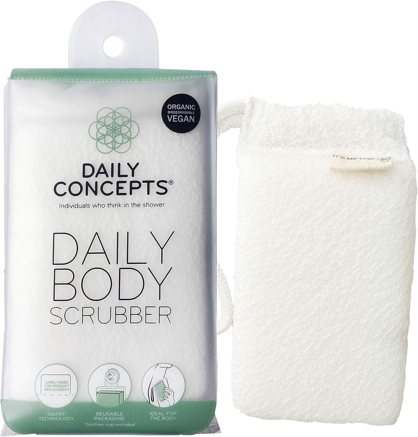 Daily Body Scrubber - Deep Cleansing & Exfoliating Organic Cotton Glove (6x)