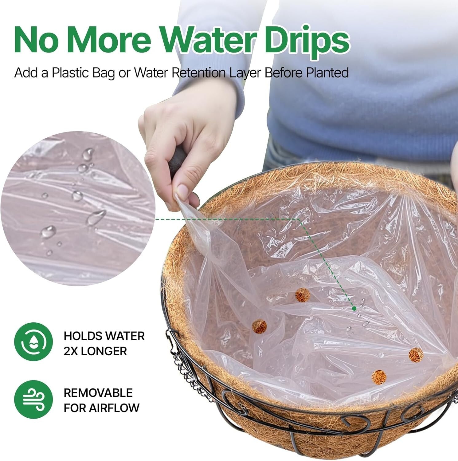 Elegant 4-Pack 14-Inch Metal Baskets with Coco Liners for Outdoor Decoration