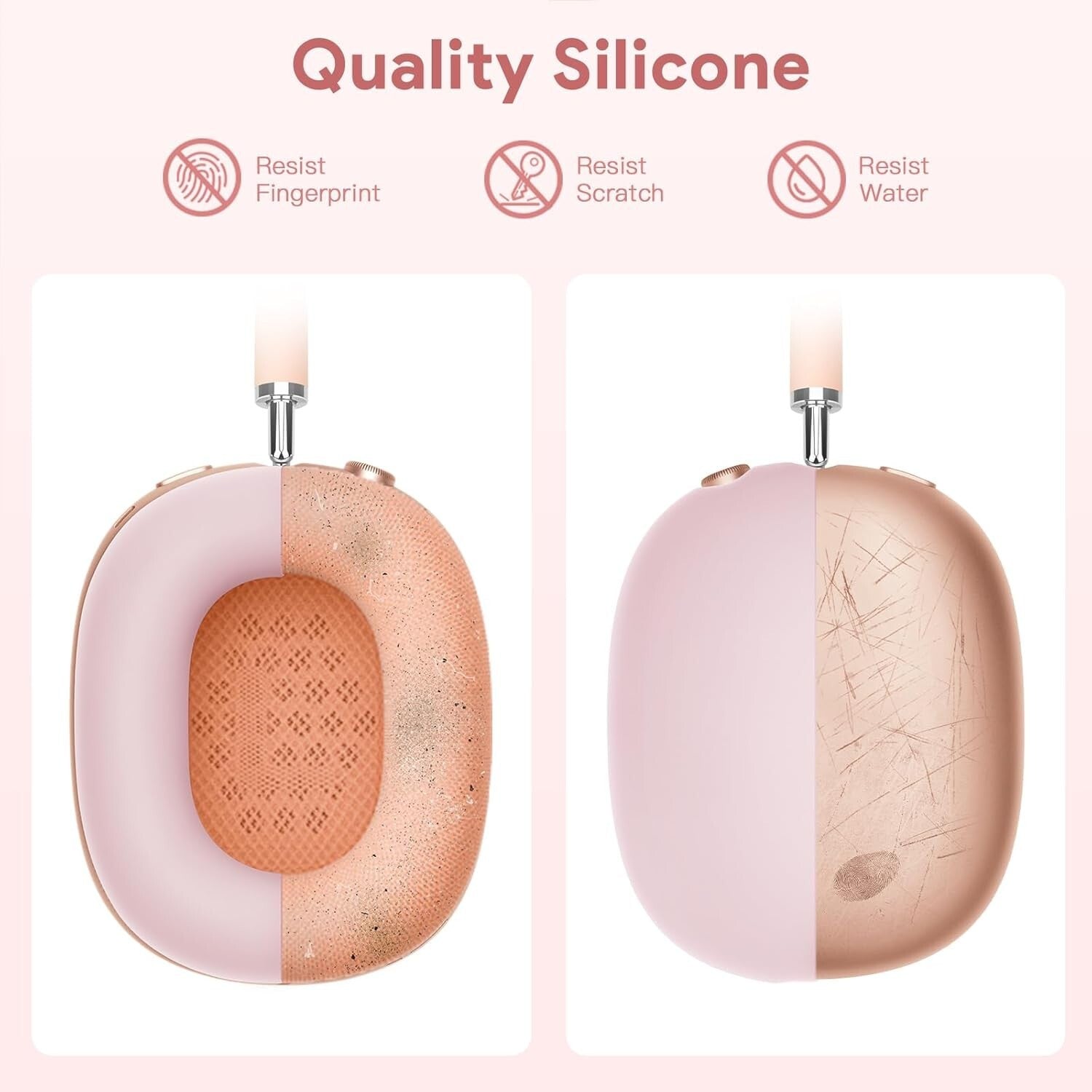 Elegant Coral Red AirPods Max Protection Case with Velvety Lining and Handle