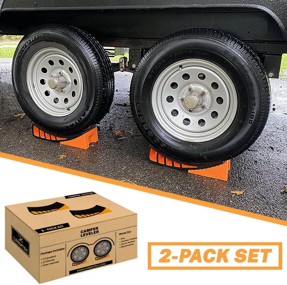 Quick & Precise RV Levelers with Chocks – Dual Axle 2-Pack for Stress-Free Setup