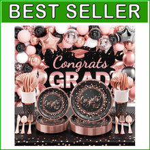 Load image into Gallery viewer, Complete 2025 Graduation Party Supplies for 25 Guests: Stylish &amp; Disposable