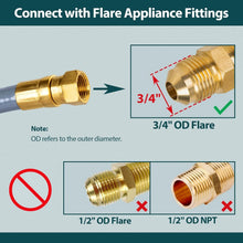 Load image into Gallery viewer, Safe &amp; Reliable 12ft Natural Gas Hose with Low Pressure Performance for Grills