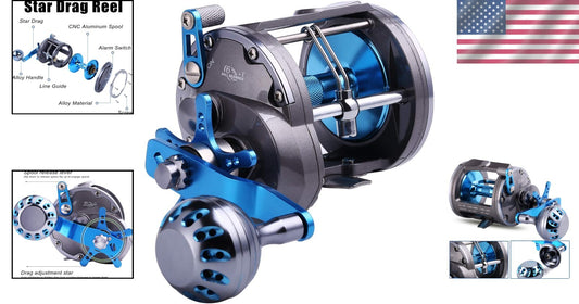 Durable Carbon Fiber Pull Fishing Reel with Double Ratchet System - Right-Handed