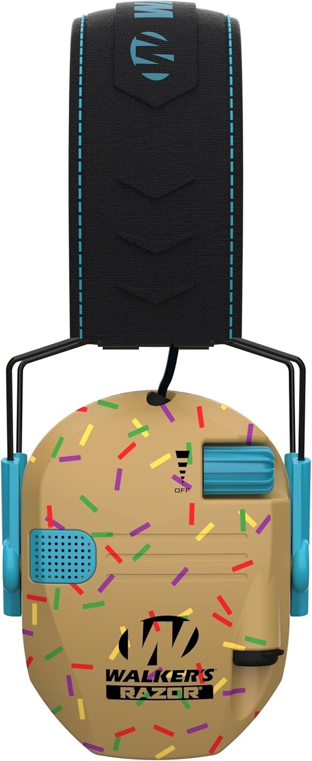 Elegant Golden Brown Sprinkles Earmuffs with Hearing Protection & Amplification