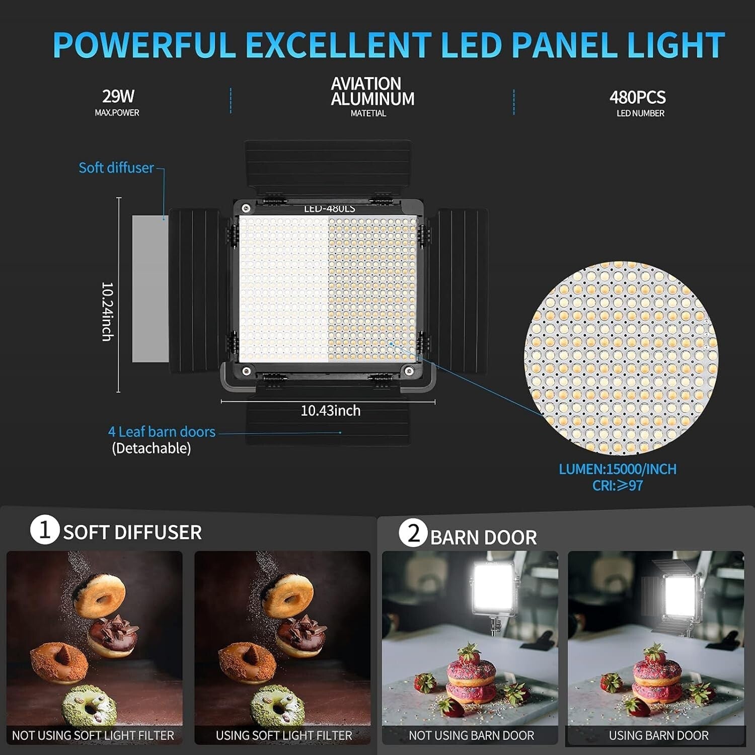GVM 2 Pack Bi-Color LED Video Lighting Kit - APP Control & 10%-100% Brightness