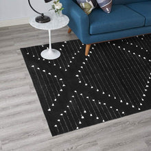 Load image into Gallery viewer, Handmade 3' x 5' Washable Boho Black Rug for Indoor Spaces - Versatile Decor