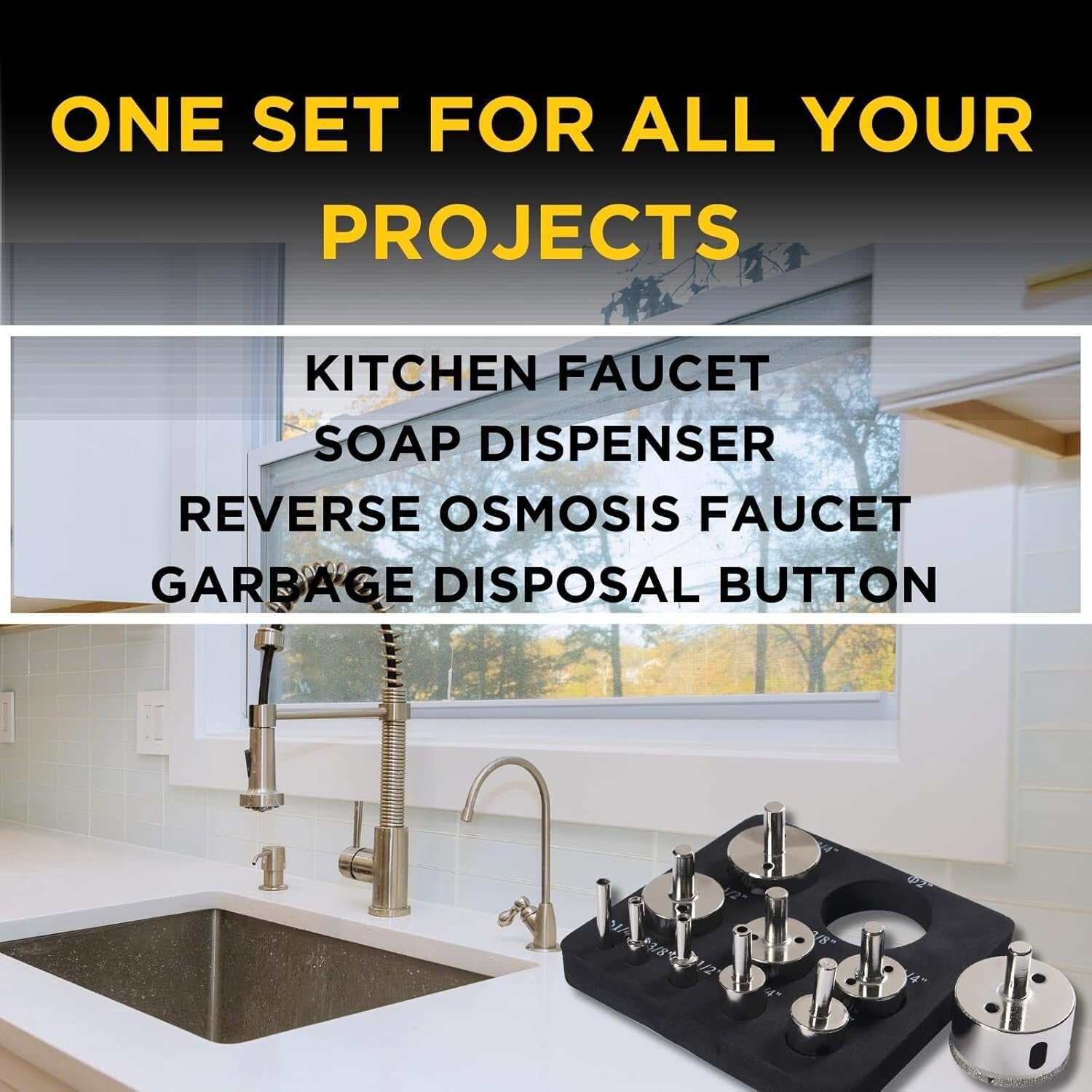 Diamond-Coated Drill Bits Set - 10 Sizes for Ultimate Precision in Remodeling