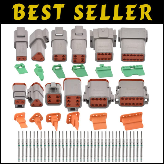 Reliable DT Deutsch Electrical Kit with Pin Connectors and Seal Plugs - Gray