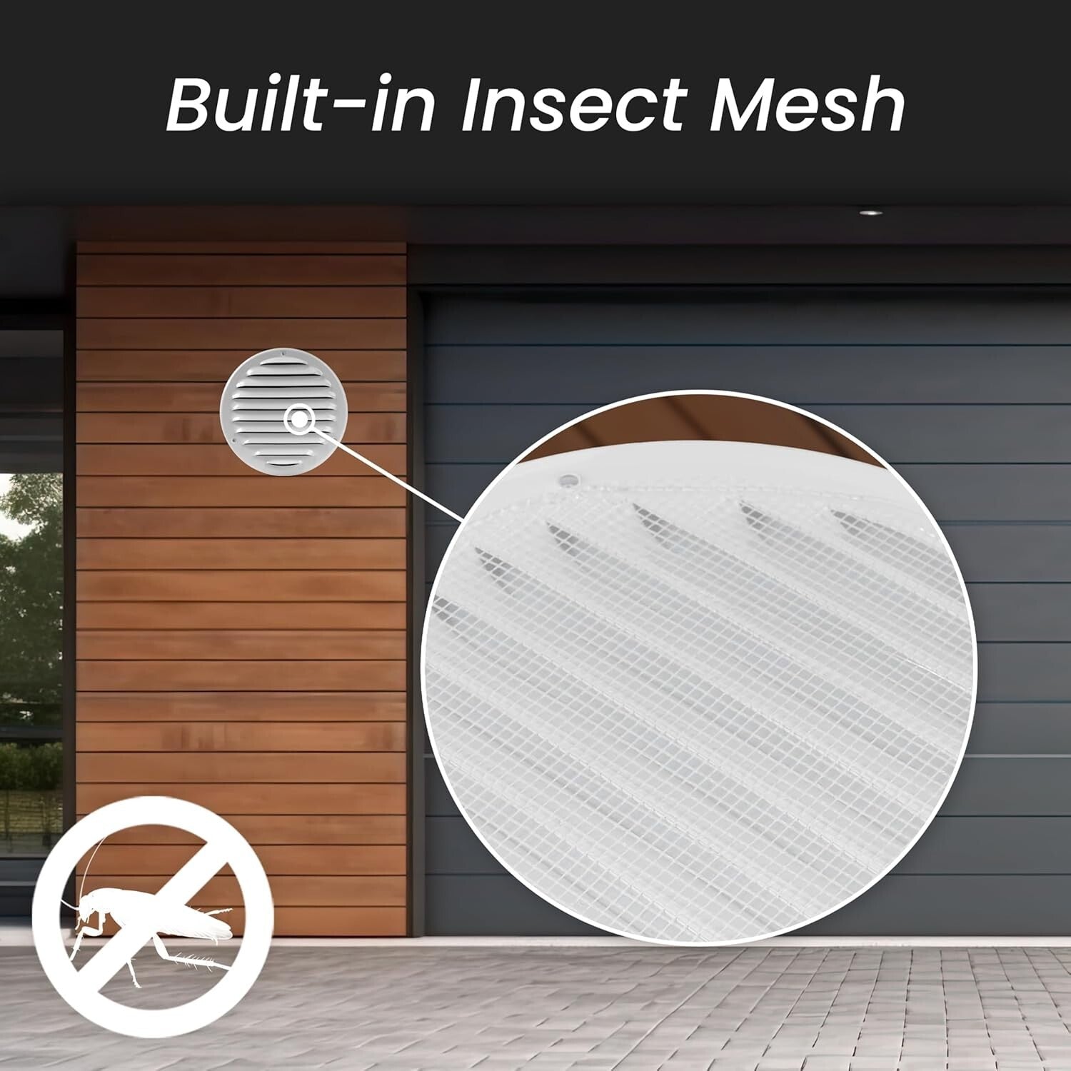 5-Pack 4" Metal Vent Covers with Built-In Screen Mesh for Easy Installation