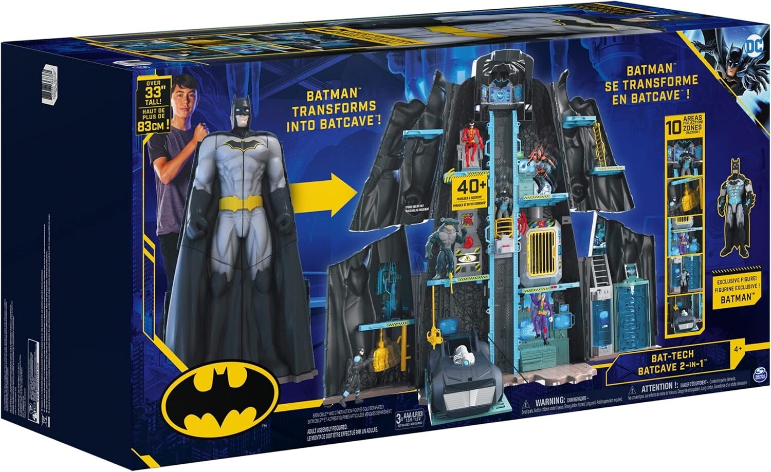 Transforming Batman Bat-Tech Batcave Playset - 4” Exclusive Figure & Accessories