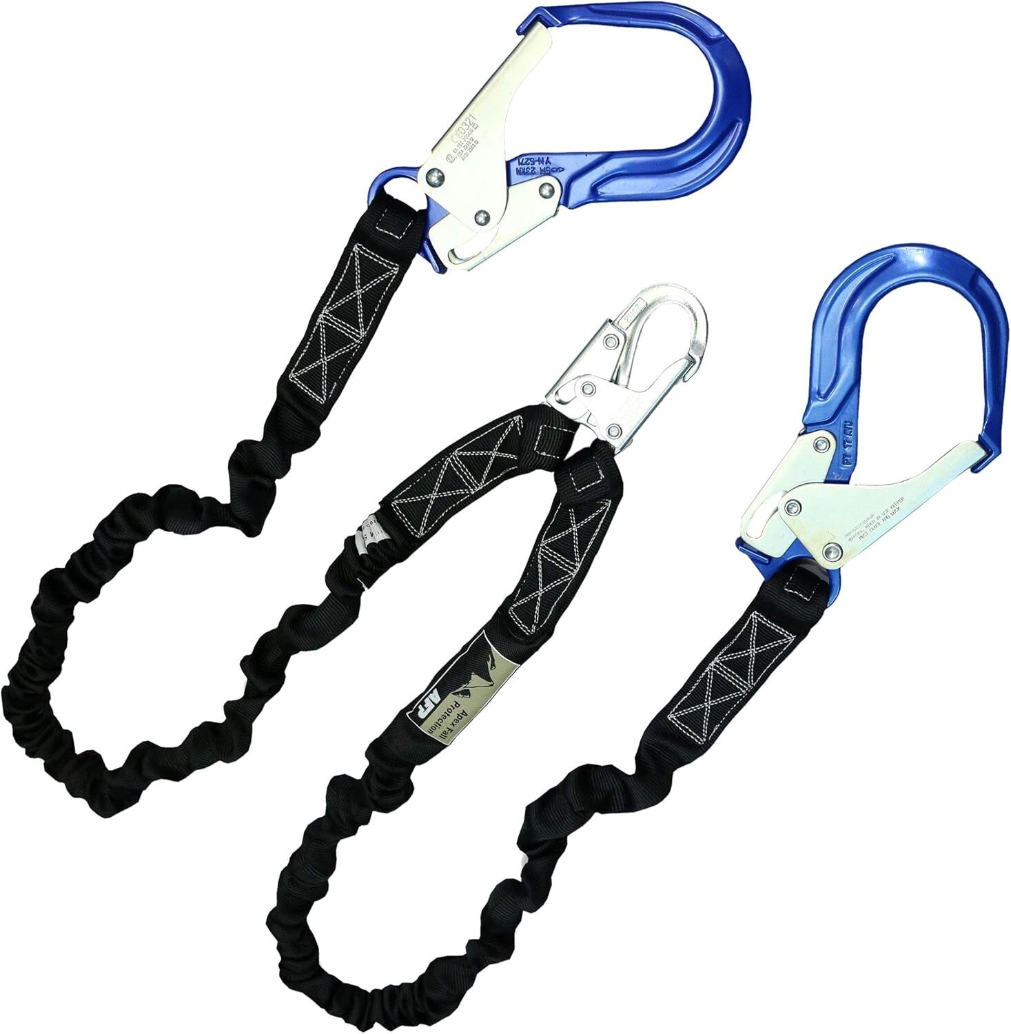Durable Double Leg Safety Lanyard with Shock Absorption - 8500 lbs Load Capacity